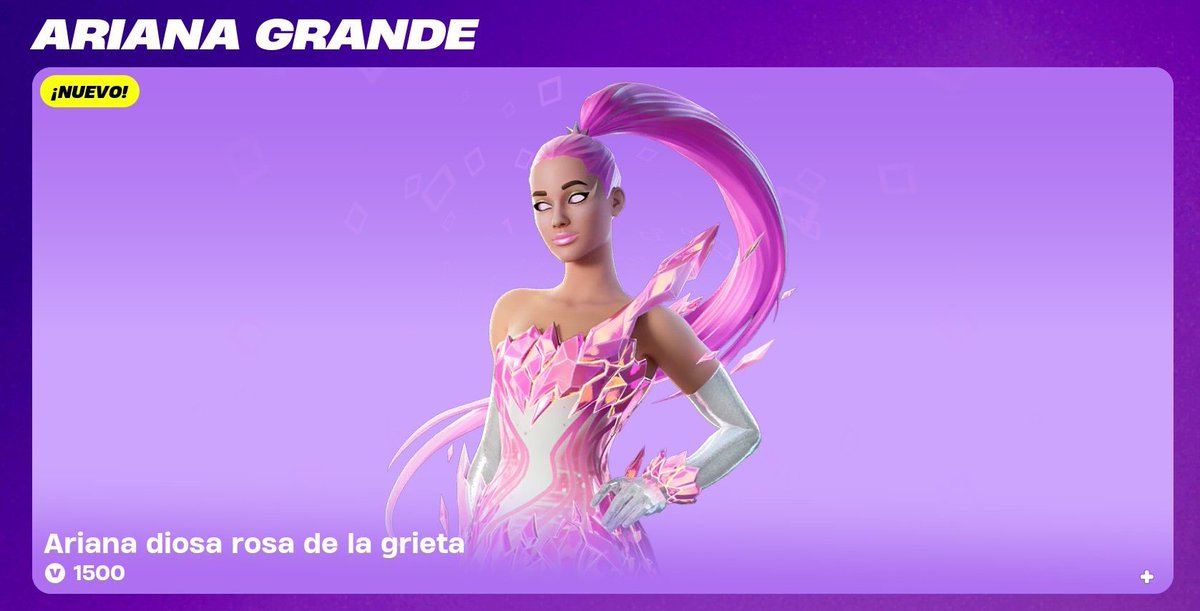 🛒 | Ariana diosa rosa de la grieta ya está disponible ⭐ ¡Código 'KRZ' en la tienda si quieres apoyar a esta cuenta! #Fortnite | #EpicPartner