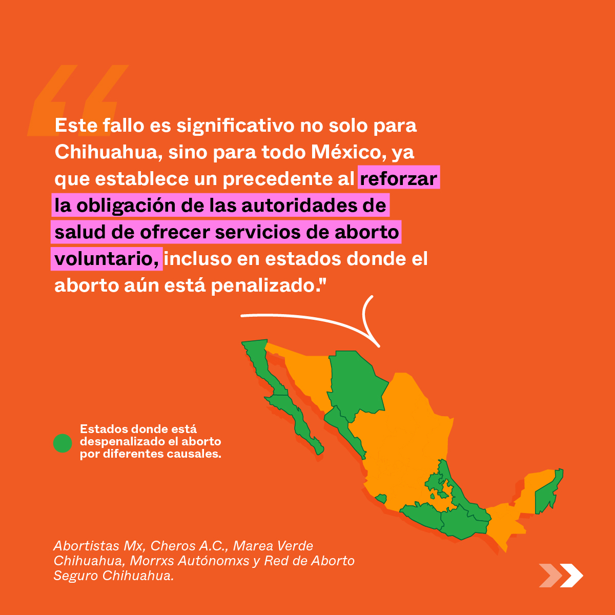 Gracias al esfuerzo de <a href="/mareaverdecuu/">Marea Verde Chihuahua</a> <a href="/AbortistasMx/">AbortistasMx💚</a>, <a href="/Cheros_AC/">Cheros AC</a>, Aborto Seguro Chihuahua y Morrxs Autonomxs, la Secretaría de Salud del estado de Chihuahua y los servicios de salud de la entidad deberán brindar información sobre aborto y garantizar este servicio.
