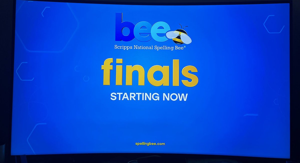 capnpatty's tweet photo. Let’s go! #spellingbee Bee Finals! https://t.co/hjJXakc4Cr