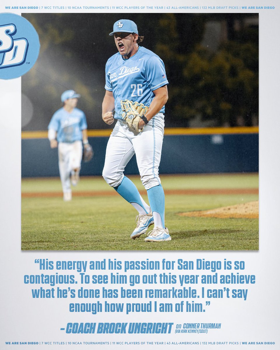 When the lights get bright and the moment gets big, we can always count on @connerthurman03.

@sdutkirKDKenney has the story for the @sdut on his remarkable, unforgettable San Diego career ✍️

🗞: bit.ly/456dIHD

#GoToreros
