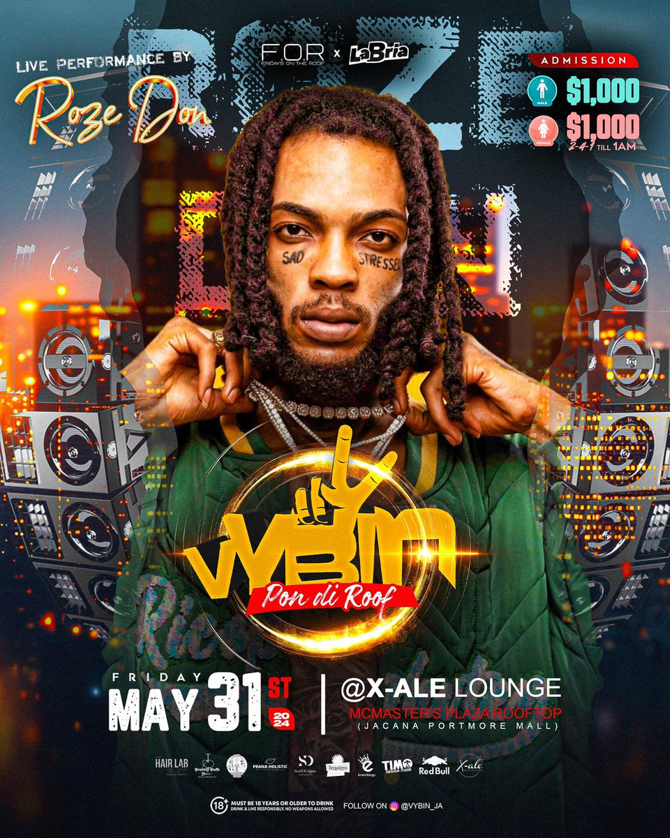 beekyhr's tweet photo. On Friday’s We Vibe On The Roof 😎

F.O.R X Labria presents 
VYBIN “Pon di roof” 

Friday May 31st https://t.co/Qhyy45nQN5