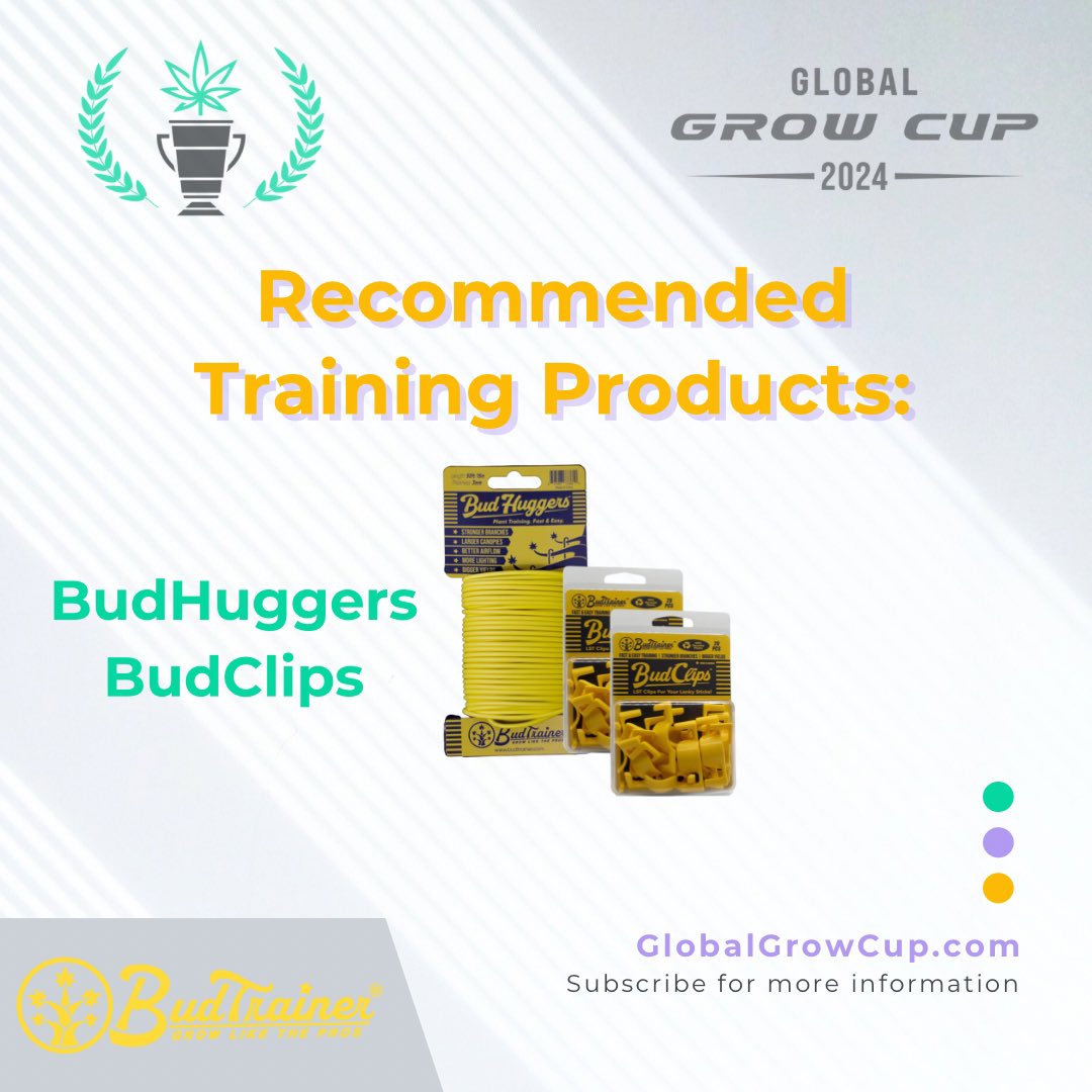 GlobalGrowCup's tweet photo. Training creativity counts for 20% of your score! What style will you be implementing? Mainlines, LST, Scrog maybe?

Check out these recommended products from @theBudTrainer 💛

#ggc2024 #globalgrowcup https://t.co/ec6jzlUHzr