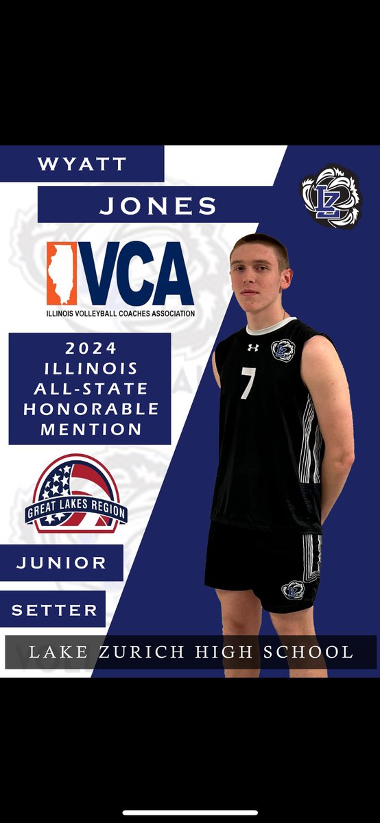 Lake Zurich Volleyball (@lzbearsvb) on Twitter photo Congratulations to Junior (‘25) Setter, Wyatt Jones, on being named an IVCA All-State Honorable Mention!
<a href="/IVCAcoaches/">Illinois Volleyball Coaches Association</a> <a href="/lzhsathletics/">LZHS Athletics</a> <a href="/LZHSBEARS/">LZHS BEARS</a> <a href="/dhpreps/">Daily Herald Preps</a> <a href="/illprepvb/">Illprepvb.com</a> <a href="/newssun/">Lake County News-Sun</a> <a href="/LZdistrict95/">Lake Zurich Community Unit School District 95</a> Congratulations to Junior (‘25) Setter, Wyatt Jones, on being named an IVCA All-State Honorable Mention!
<a href="/IVCAcoaches/">Illinois Volleyball Coaches Association</a> <a href="/lzhsathletics/">LZHS Athletics</a> <a href="/LZHSBEARS/">LZHS BEARS</a> <a href="/dhpreps/">Daily Herald Preps</a> <a href="/illprepvb/">Illprepvb.com</a> <a href="/newssun/">Lake County News-Sun</a> <a href="/LZdistrict95/">Lake Zurich Community Unit School District 95</a>