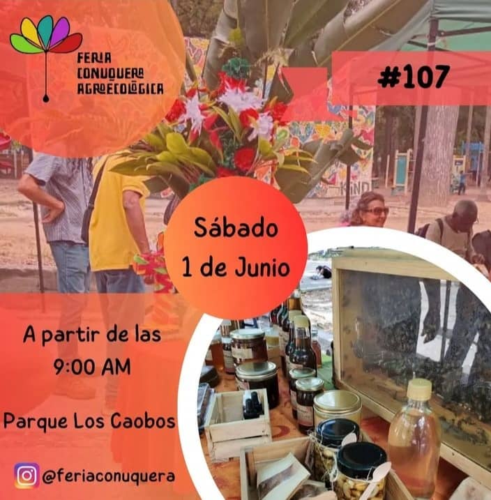 #30May | #Todasadentro: Este sábado 1 de junio, en el Parque Los Caobos (9 AM), disfruta de los frutos, legumbres, conservas y preparaciones artesanales de la Feria Conuquera Agroecológica. 
_
@NicolasMaduro 
@VillegasPoljak