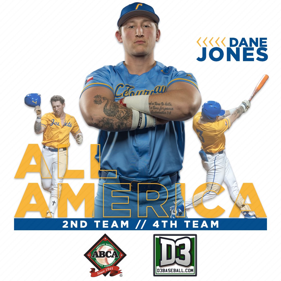 LeTourneau YellowJackets (@letuathletics) on Twitter photo ALL-AMERICAN 🏆
<a href="/LETU_Baseball/">LeTourneau University Baseball</a> Dane Jones named an All-American by <a href="/ABCA1945/">ABCA</a> (2nd team) and <a href="/d3baseball/">D3baseball</a> (4th team).
🔥 20 HR (program-record)
🔥 47 RBIs
🔥 1.392 OPS
🔥 55 hits (.401 avg.)
🔥 .883 SLG
STORY: letuathletics.com/news/2024/5/30…
#LeTourneauBuilt #d3baseball ALL-AMERICAN 🏆
<a href="/LETU_Baseball/">LeTourneau University Baseball</a> Dane Jones named an All-American by <a href="/ABCA1945/">ABCA</a> (2nd team) and <a href="/d3baseball/">D3baseball</a> (4th team).
🔥 20 HR (program-record)
🔥 47 RBIs
🔥 1.392 OPS
🔥 55 hits (.401 avg.)
🔥 .883 SLG
STORY: letuathletics.com/news/2024/5/30…
#LeTourneauBuilt #d3baseball