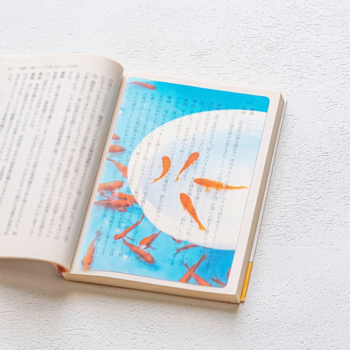 fuwa_shop's tweet photo. 本の中を金魚が泳ぐ「透明写真栞」がかわいい…（詳細はスレッドへ📙） https://t.co/30iVXqL7Xv