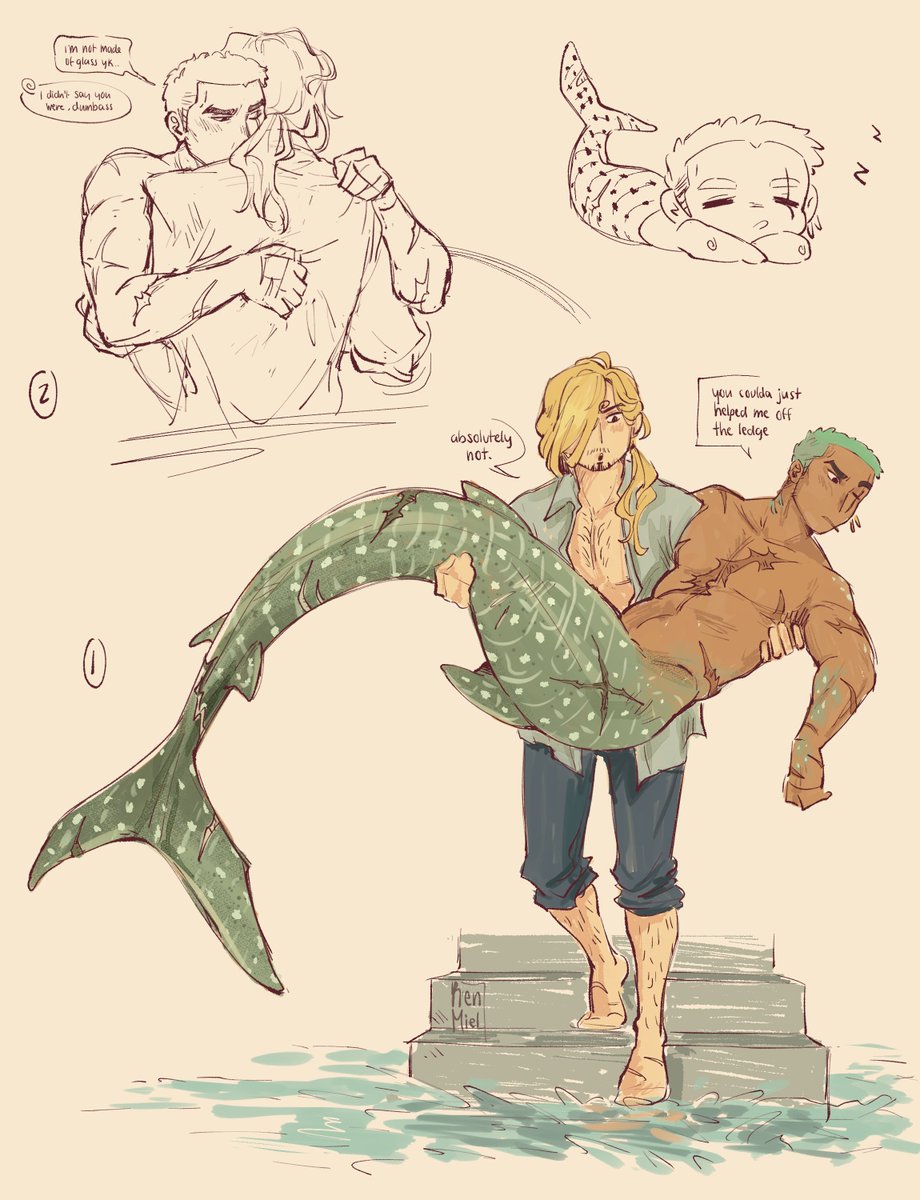 made it just in time for #MerMay
have my fav shark boi🦈

#OnePiece #SanZo #ZoSan