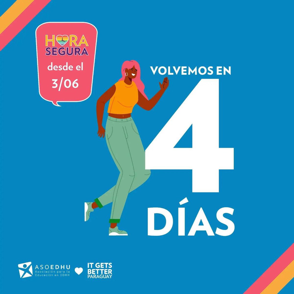 ¡ En Junio volvemos con #HoraSegura!

 El servicio que ya conocen pero con un plantel renovado de psicólogues que estarán respondiendo tus dudas y consultas. 

📅 Save the date 03/06/24 

#TodoMejora #itgetsbetter #psicologia #paraguay #SaludMental