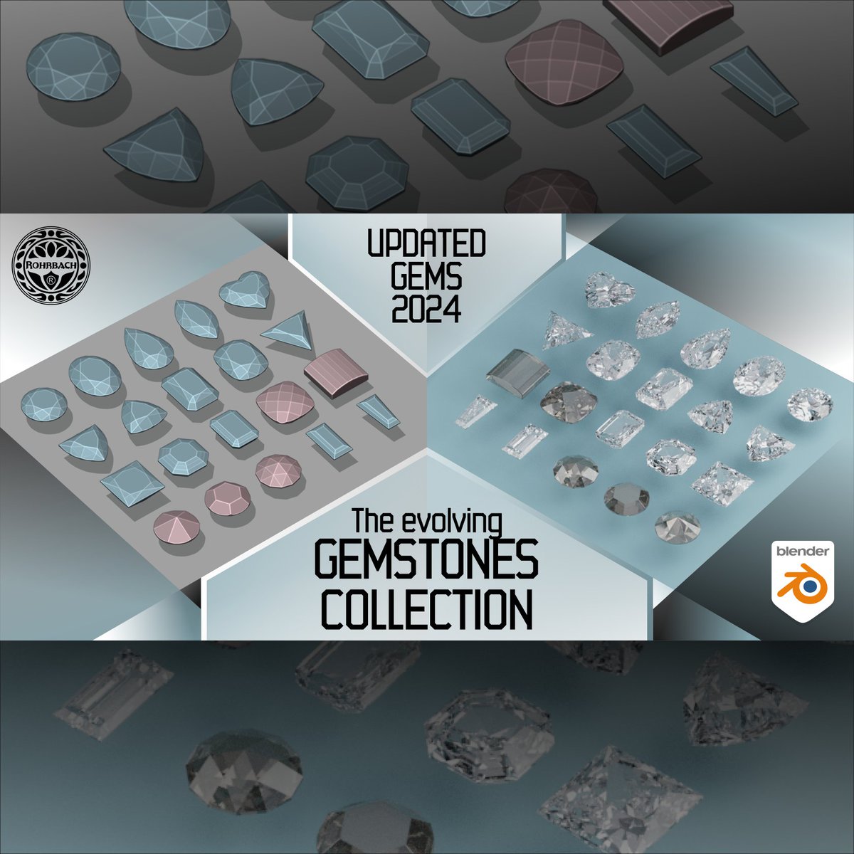 My Gemstones collection is getting a 2024 refresh blendermarket.com/products/gemst…

#3djewelry #jewelrydesign #blender3d #b3d #cyclesrender #blendertutorial #3dmodeling #3dart #3dartist #jewelrydesigner #jewelryrendering #diamonds #gold #jewelryrender