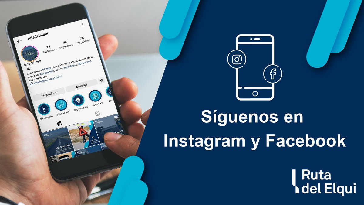 #RutaDelElqui 👉 Te invitamos a visitar nuestras cuentas de:
🔗 #Instagram: instagram.com/rutadelelqui
🔗 #Facebook: web.facebook.com/profile.php?id…
Donde podrás encontrar todas las novedades sobre nuestras vías e información adicional referente a #Ruta5, de #LosVilos a #LaSerena. #Coquimbo