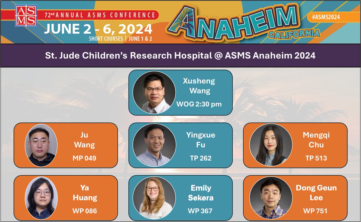 Still looking for presentations to add to your #ASMS2024 schedule?  Be sure to come visit me and my colleagues from St. Jude at this year's conference! While 7 of us are presenting, plenty more will be in attendance. 😊

<a href="/asmsnews/">Am Soc for Mass Spec</a>