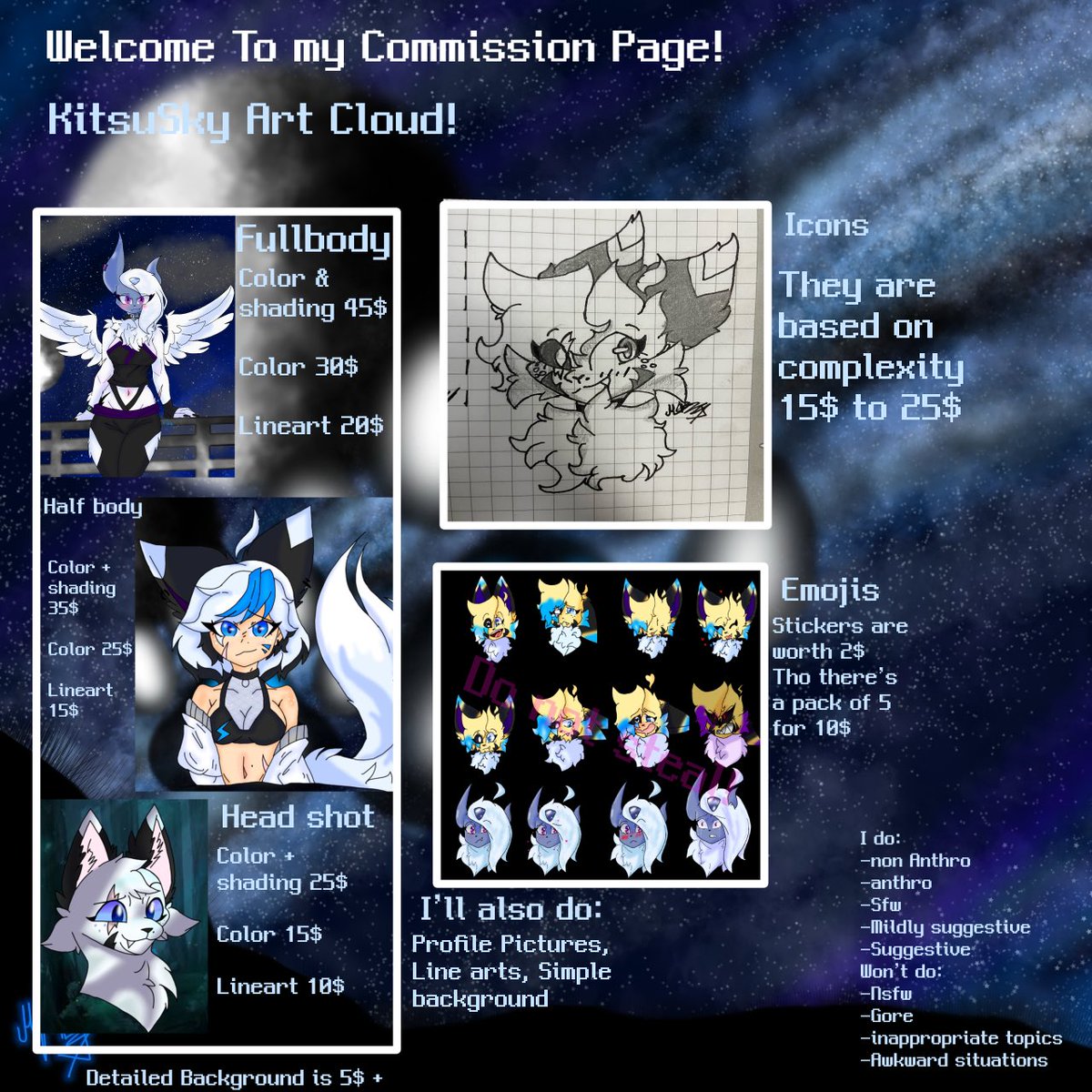 SkylerFluffyFox's tweet photo. And now I am opening commissions! So welcome to the cloud of Art of Sky! https://t.co/kKxZwwKP1Z