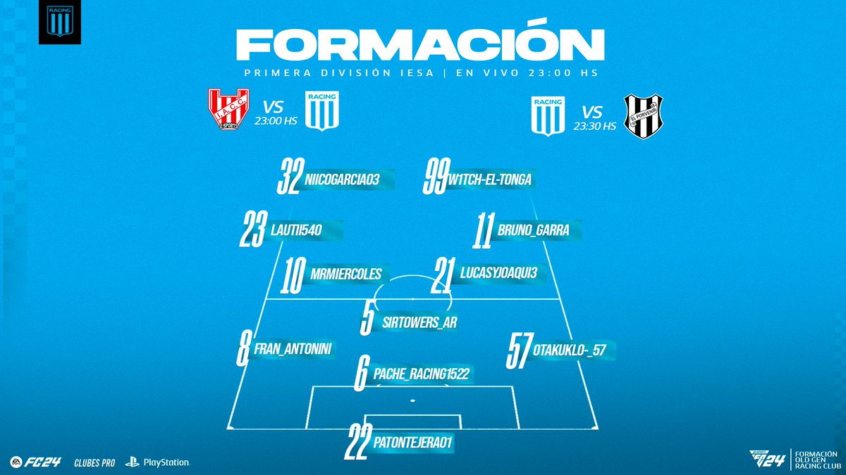 PRIMERA DIVISION IESA | LIGA

Fecha 5
⏰23:00HS 
🆚 <a href="/eInstitutoACC/">Instituto ACC E-Sports</a>

Fecha 6
⏰23:30HS 
🆚 <a href="/elporveesports/">El Porvenir eSports</a>

#VamoAcademia