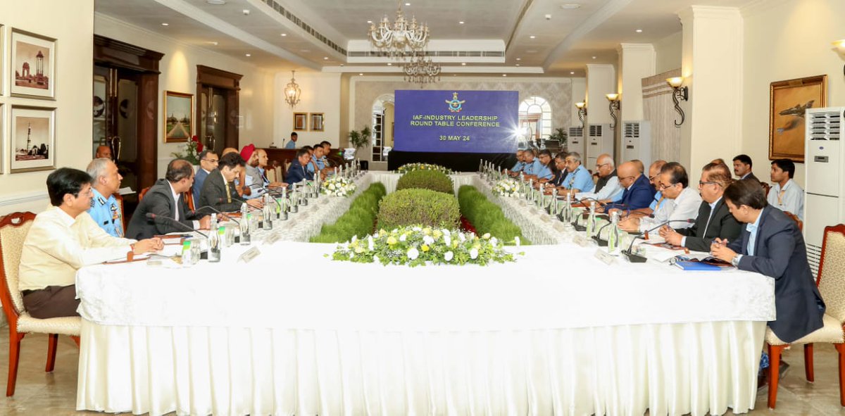 Towards strengthening domestic defence manufacturing & to further foster collaboration between #IAF & Industry a conference was conducted on 30 May 24 at New Delhi. The event was chaired by the DCAS Air Marshal Ashutosh Dixit & attended by reps from DDP, FICCI, SIDM, PhD Chamber