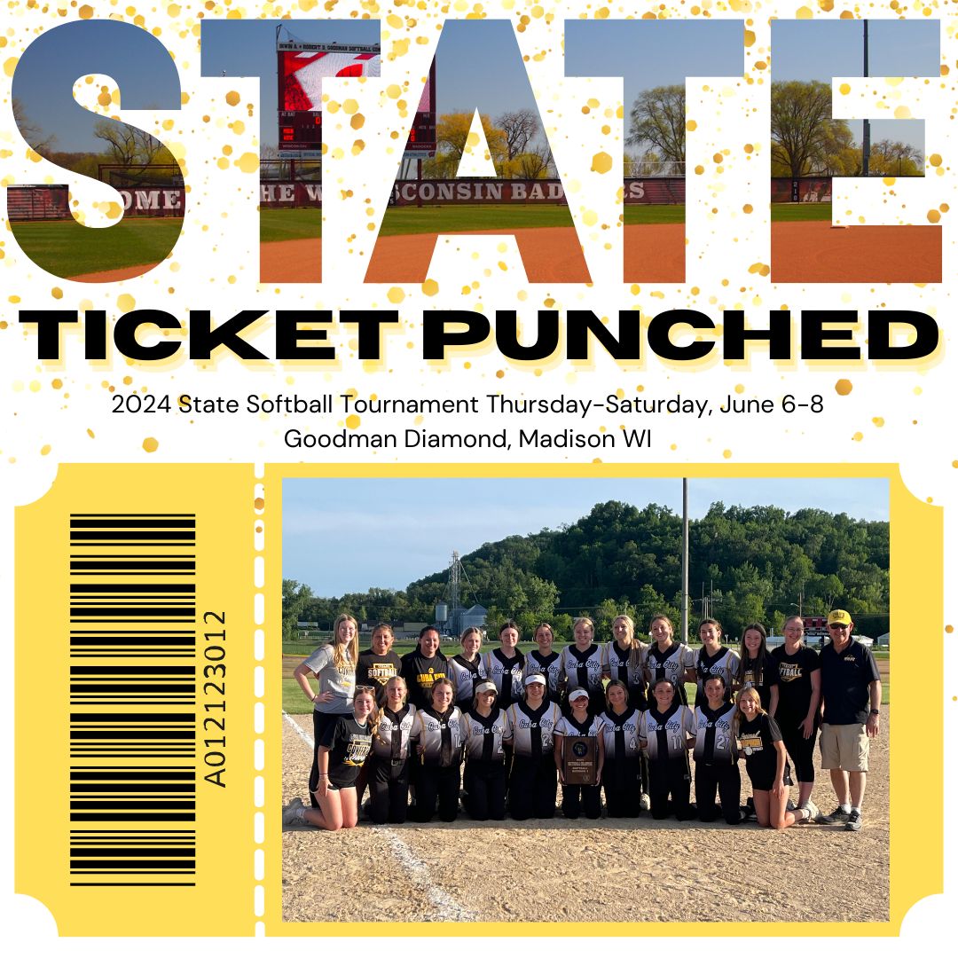 Congrats to the CCHS softball team by earning a trip to STATE with a 9-3 win over Horicon. The Cubans will play at STATE on Thursday, June 6 at Goodman Diamond in Madison.  More info will be posted when available. Congrats to the Cuban softball players and coaches!  
#GoCubans