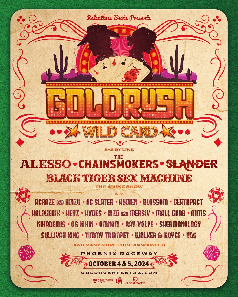 dancingastro's tweet image. Phase one of @GoldrushFestAZ is here 🌵

October 4-5 in Phoenix with Alesso, SLANDER, Audien, Ray Volpe, MitiS + more

Pre-sale signup: GoldrushFestAZ.com