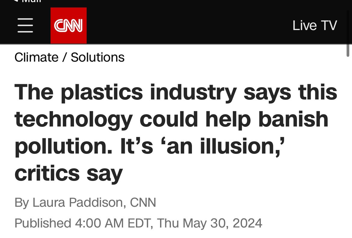 Industry’s Fake Solution Chemical Recycling “The claims are big but the reality is very different It’s a PR stunt It’s an illusion” @PlasticsBeyond explains to @cnn the Plastic industry’s unicorn they want everyone to buy #chemicalrecycling🦄 amp.cnn.com/cnn/2024/05/30…