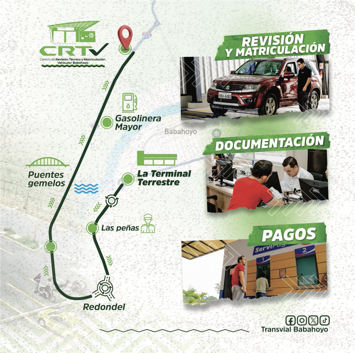 📌 ¡Atención conductores! 📢🚘
Con un servicio personalizado de alta calidad, te invitamos a que realices el proceso de revisión y matriculación en nuestras instalaciones.

Tu seguridad al volante es nuestro compromiso 🤝. 

Detalles👇🏽

#MovilidadCiudadanaResponsableYSegura