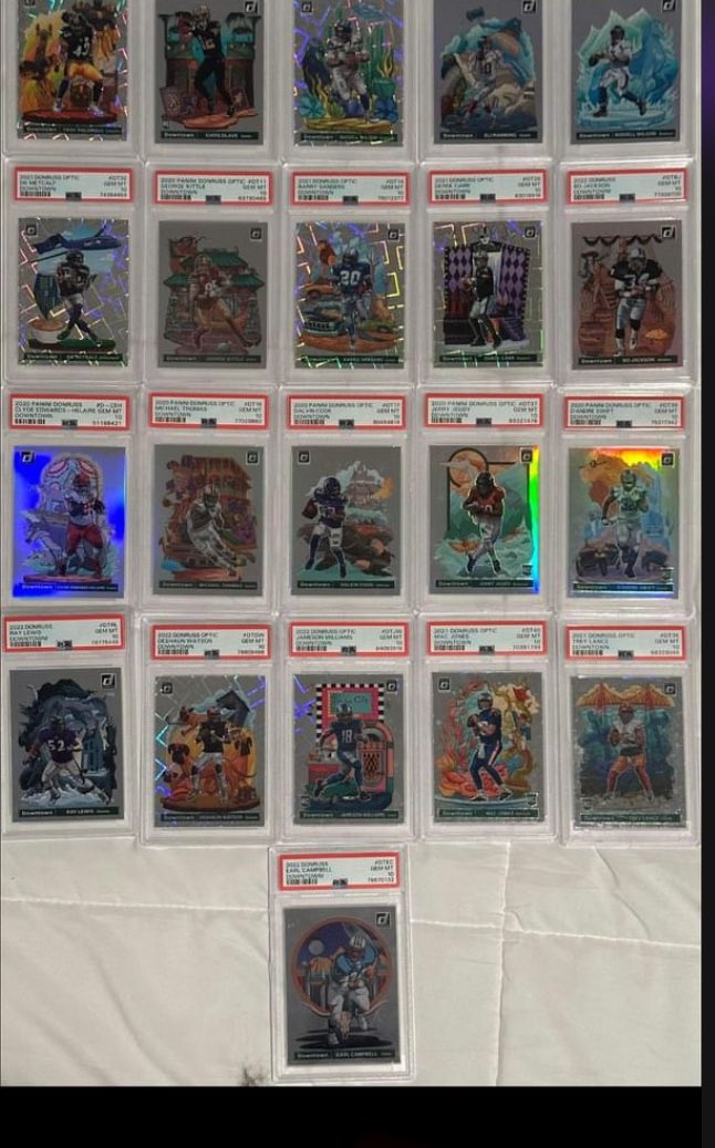 DaunisJack's tweet photo. @CardPurchaser @Iminsearchof 

Buying!
Case hits!
Under 500 each
Color blasts, kabooms DTs
Paying 85-90%
Prefer to buy in lots! 
TIA, PFA NFS https://t.co/GjVc9uXxgi