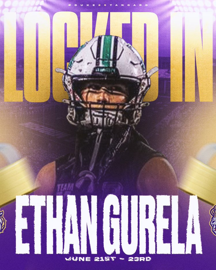 Ethan Gurela 3⭐️ (@ethangurela) on Twitter photo Locked in!!🟣⚫️
Excited to be in Harrisonburg for an OV June 21-23 <a href="/JMUFootball/">JMU Football</a> <a href="/CoachBobChesney/">Robert Chesney</a> <a href="/coachdc34/">Drew Canan</a> Locked in!!🟣⚫️
Excited to be in Harrisonburg for an OV June 21-23 <a href="/JMUFootball/">JMU Football</a> <a href="/CoachBobChesney/">Robert Chesney</a> <a href="/coachdc34/">Drew Canan</a>