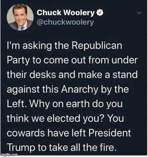 @TuckerCarlson ANY so-called Republican who doesn't Condemn this FASCIST attack on Democracy by Biden's CABAL of prosecutors and judges should be Shunned, Defunded and Primaried! McConnell, Romney etc we are talking to you and your kind! If you can't condemn this travesty you have no HONOR