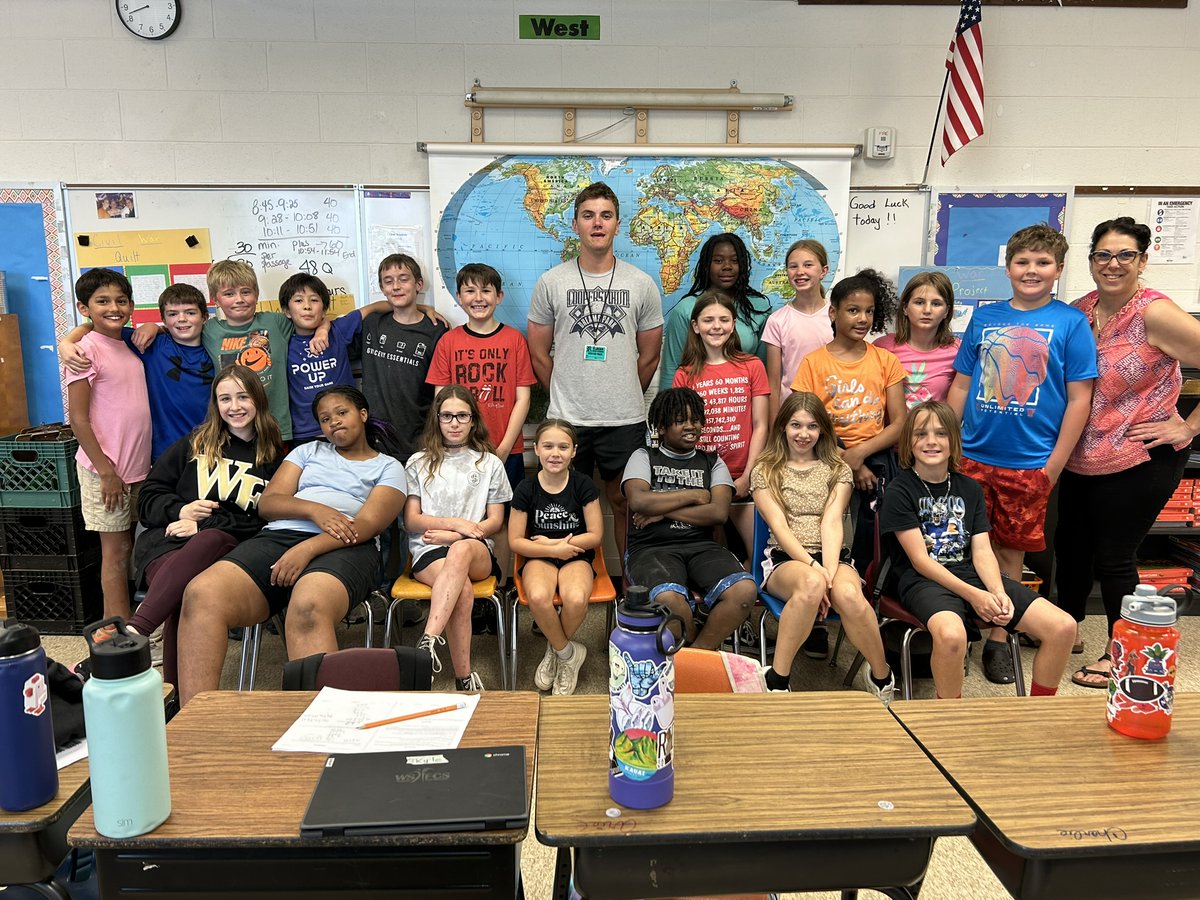 Today was the last day with our 5th graders at Lewisville Elementary School. It has been a fun year! Thank you to Ms. Ray and Ms. Apostolides for partnering with us. @LEScoolcats @PloofNeil @BaileyDunn99092 @CharlieStogner2 @brandonsteeleee @roseclaire46 @wsfcshealthpe