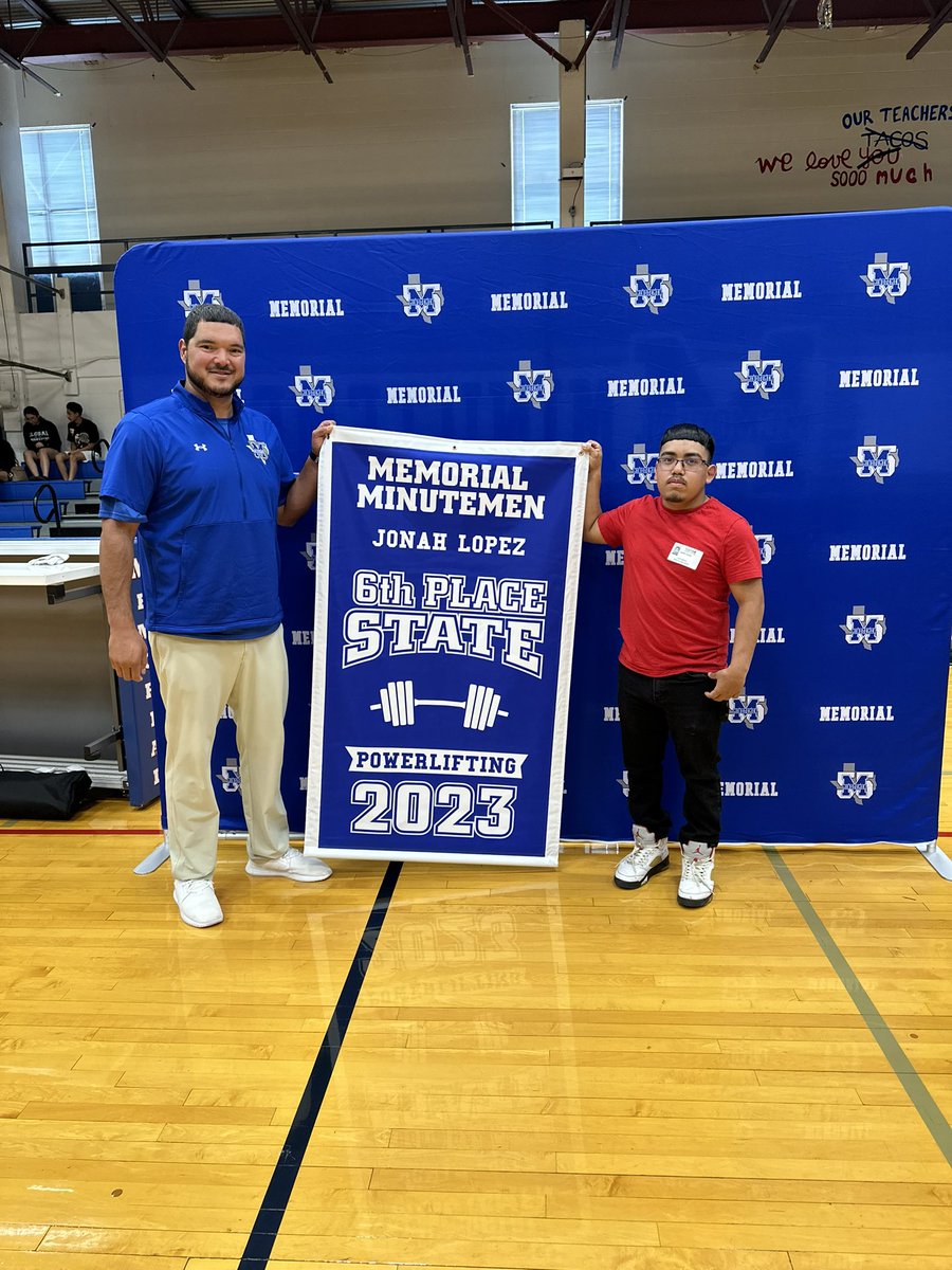 Thank you @EISDMemorialHS for supporting our kids who have represented the school and @EISDofSA at the highest levels.  Congratulations to Jonah for his success in powerlifting and earning this recognition!