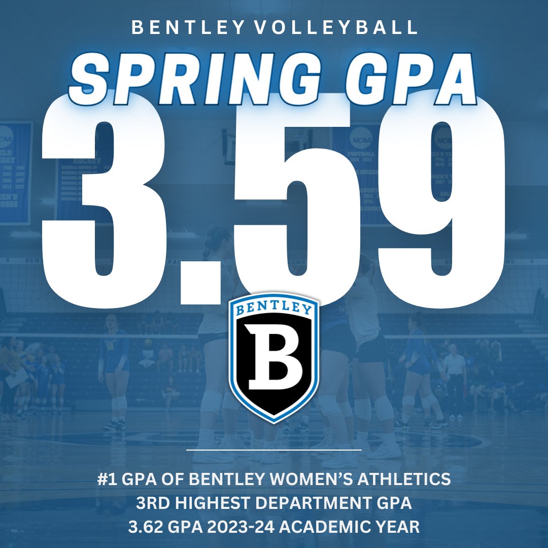 BVB had a phenomenal showing in the classroom this semester with a spring GPA of 3.59, the highest in Bentley Women's Athletics! 
-
-
Great work ladies! 💙 #studentbeforeathlete