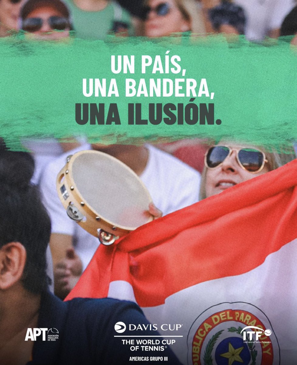 🇵🇾 Un país, una bandera, una ilusión.

Paraguay tiene un sueño en la Copa Davis y luchará con todas sus armas para lograrlo.

💪🏻 17 al 22 de junio en el Club Internacional de Tenis.

¡Nos vemos! 🤩

#CopaDavis #AmericasGrupoIII #APT #Tenis #CIT #Paraguay