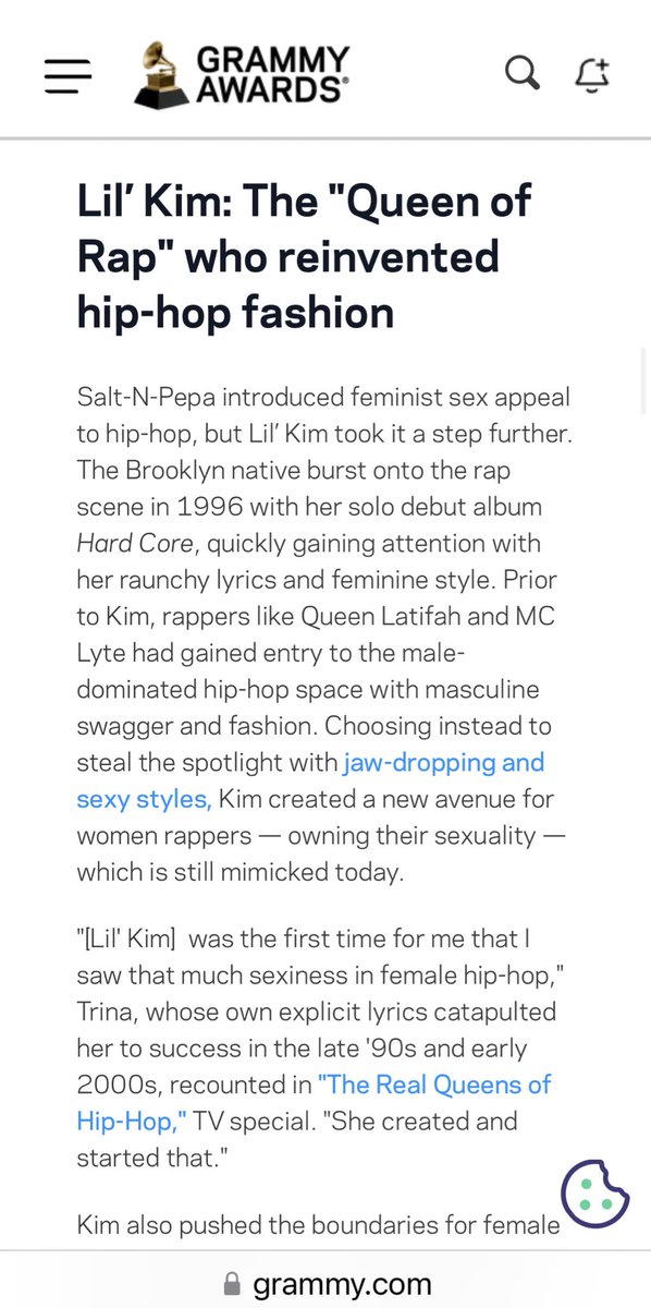 Lil’ Kim the Queen of Rap via  the Grammy’s @RecordingAcad 
#HipHop50