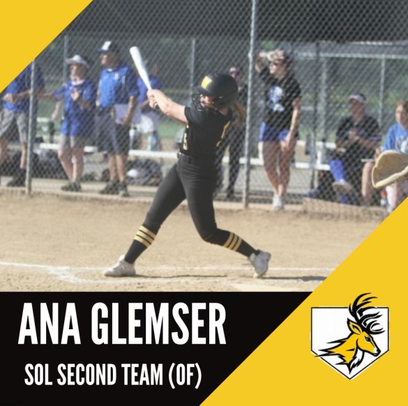 Congratulations to junior Ana Glemser on being selected Second Team Outfield for SOL Colonial Division! 🦌🥎