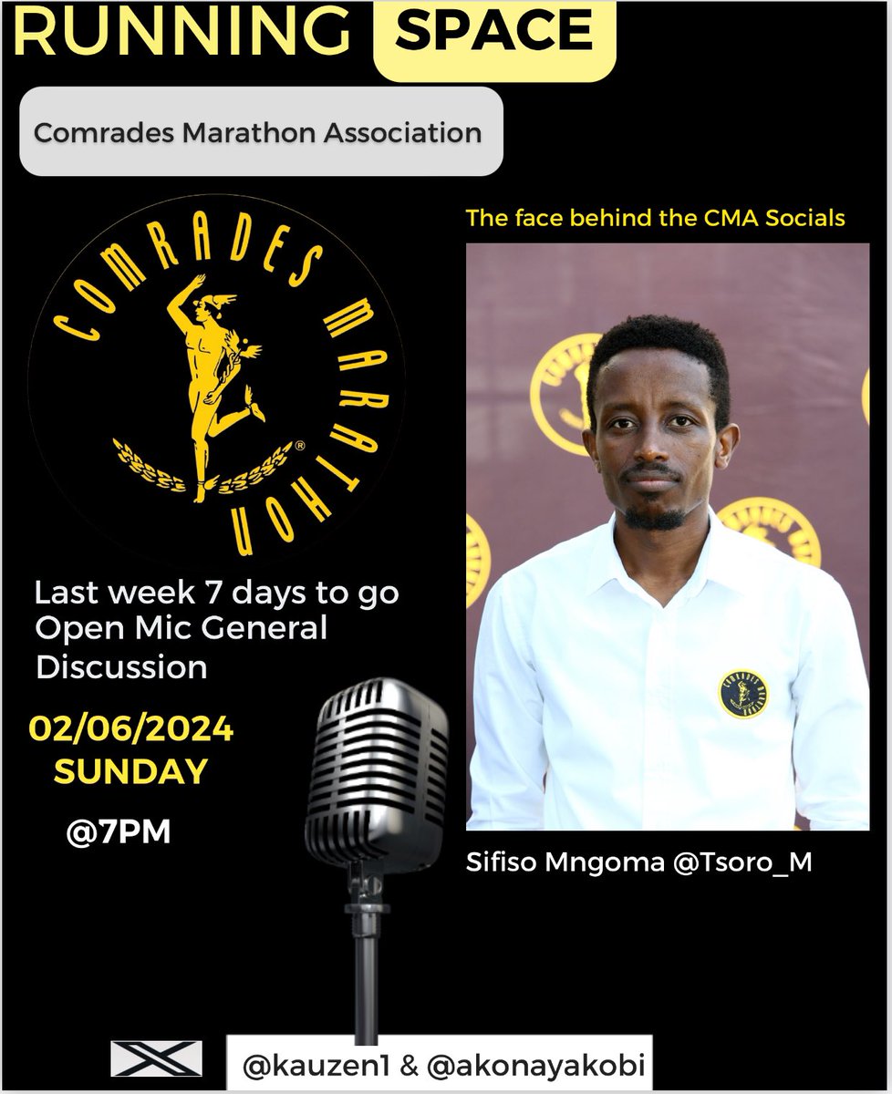 Last Space we are hosting Comrades Marathon Association (CMA) let’s hear from the horse mouth. #RunningWithTumiSole #IPaintedMyRun #FetchYourBody2024 #TrapnLos @PaintFunRace @Vitality_SA @ChillieRunners @waterfallcityac @RunAlexAC @RunZone2 @Hollywoodbets @fatcats_ac @Phantane1