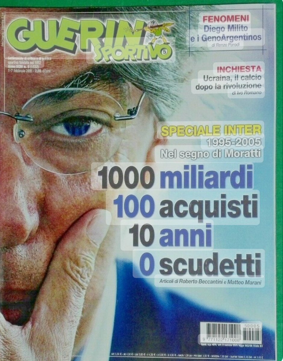@franvanni a mio avviso l’errore è non avere scritto “l’inter di Moratti, dopo avere speso 1000 Miliardi, vince il suo primo scudetto arrivando terza in campionato”