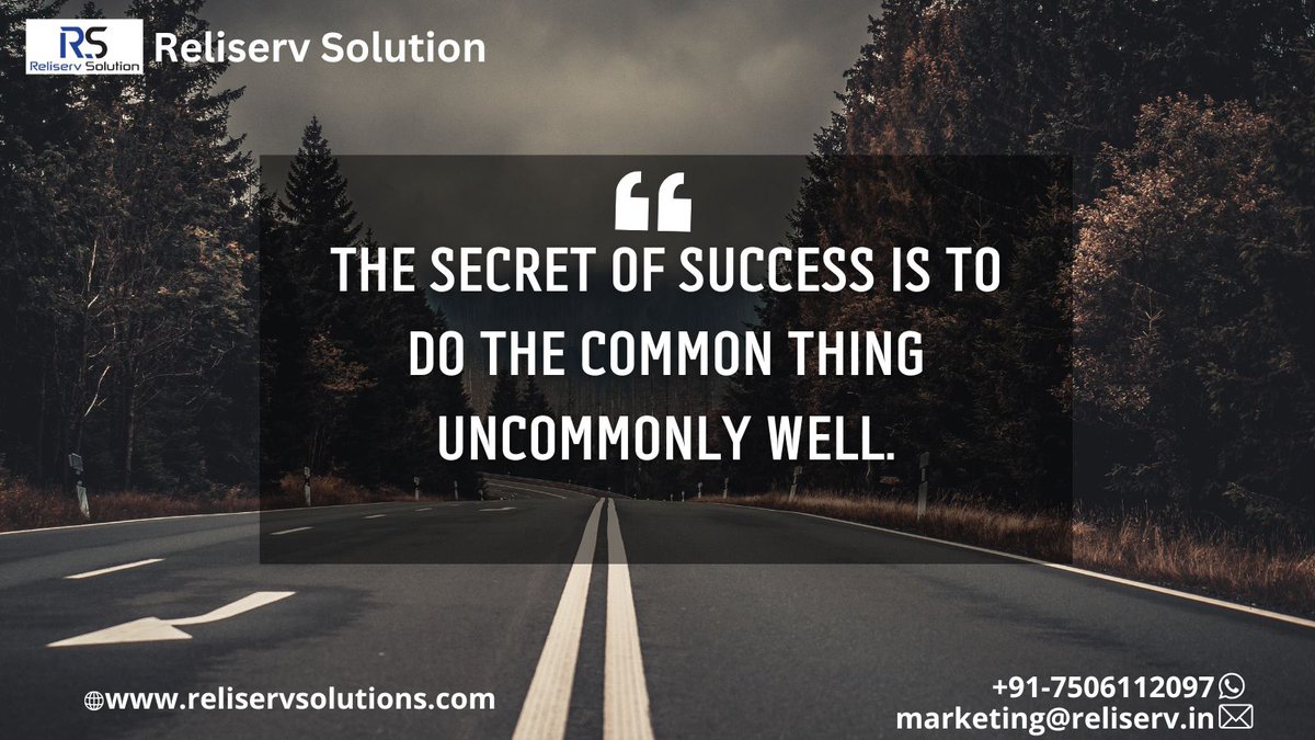 ReliservBDLTD's tweet image. The secret of success is to do the common thing uncommonly well." Let's challenge ourselves to elevate our performance, innovate, and exceed expectations in every task we undertake.

#successsecrets #uncommonexcellence #elevatetheordinary #masteringthebasics #excellenceeveryday