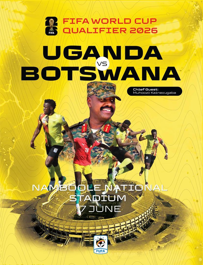 CALLING ALL FOOTBALL FANS!

Don't miss the opportunity to watch the @UgandaCranes take on Botswana in the FIFA World Cup Qualifiers 2026 at Namboole Stadium on 7th June!

Special guest: Chief of Defence Forces, Gen @mkainerugaba