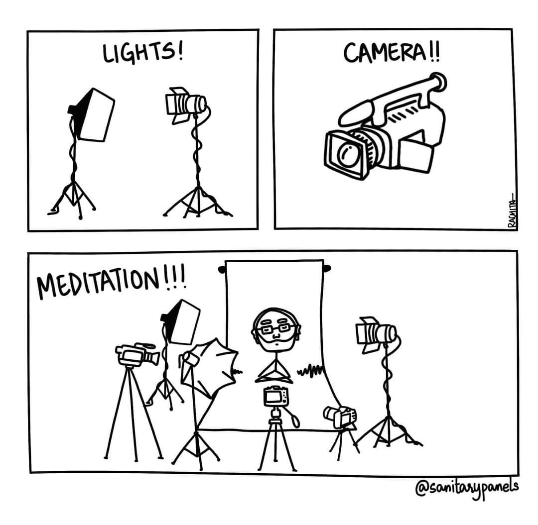 Lights, camera... Meditation 👍🏻😍😜