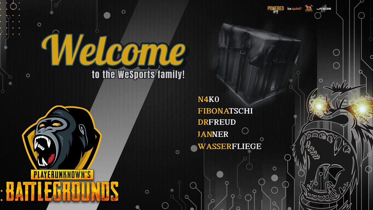 Eine <a href="/BeingEsports/">Being Esports</a> Meisterschaft ohne die Gorillas? Keine Chance und deswegen gönnen wir uns ein schönes <a href="/Steak_im_Rind/">Steak im Rind</a> 

Willkommen bei der #WeSFamily

<a href="/Fibonatschi/">Fibonatschi</a> 
<a href="/DrFreudPUBG/">DrFreud</a> 
<a href="/n4k0_twitch/">n4k0</a> 
<a href="/NoxEquip/">Stephan</a> 
➡️Janner