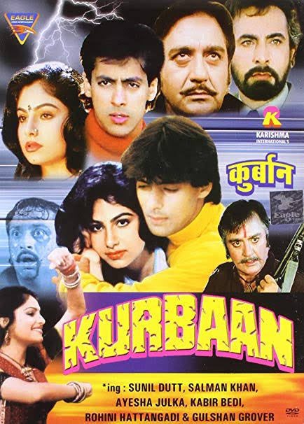 #33YearsOfKurbaan 31May1991
Tu Jab Jab Mujhe Ko
#SunilDutt #KabirBedi #SalmanKhan #AyeshaJhulka #Ranjeet #GulshanGrover

#Sameer 
#AnandMilind

#DeepakBahry