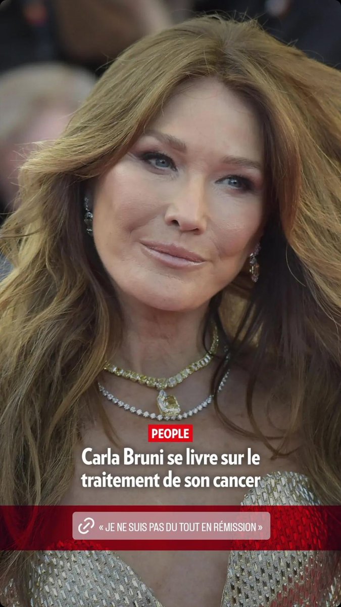 Après avoir révélé en octobre dernier son diagnostic datant de 2019, @carlabruni revient en détail sur sa guérison, et le traitement qu'elle suit depuis des années. #carlabruni parismatch.com/people/carla-b…