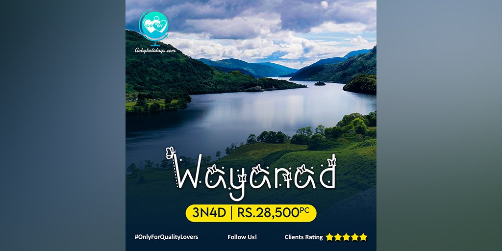 Enjoy Wayanad and escape into a world that is a combination of rich flora and fauna and nature-architected aesthetics. Book our Wayanad tour package only at Rs. 28,500 per couple. Best-in-class tour packages only for Quality Lovers! #GoByHolidays #OnlyForQualityLovers