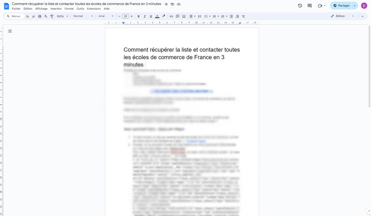 Hier j'ai scrapé GRATUITEMENT toutes les écoles de commerce de France

J'ai créer 2 documents qui t'explique comment faire :

- Un google doc pour le scraping
- Un google sheet pour les décisionnaires

Ça t'intéresse ?
- RT
- Commente "ecoles"

(tu dois me follow)