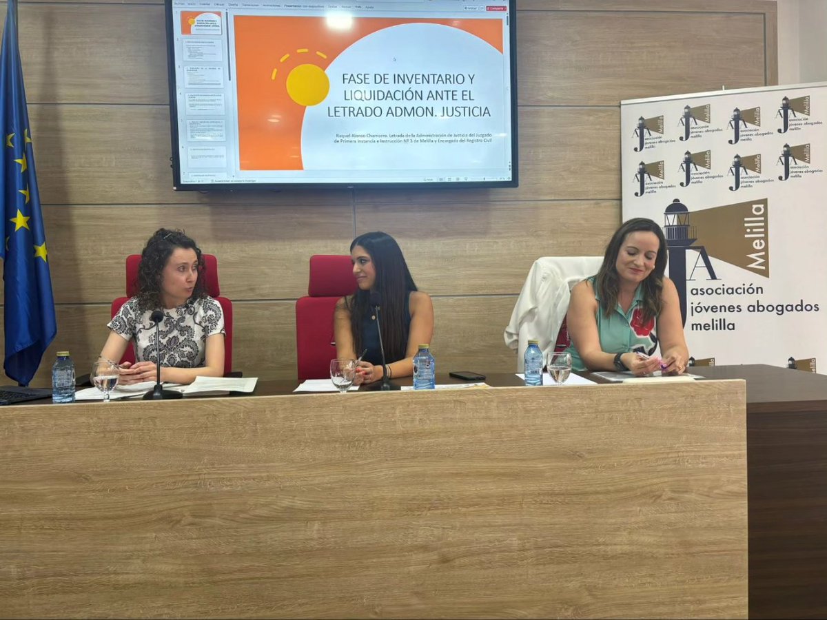 AjaMelilla's tweet photo. Ayer fue un éxito el Curso sobre Liquidación de Sociedad de Gananciales. Agradecemos enormemente a las magníficas ponentes por siempre estar a nuestra disposición en la formación continua de la abogacía melillense.

#abogacía #formación #liquidaciónsociedaddegananciales https://t.co/yPsynCwEkr