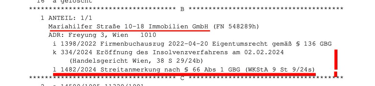 +++ RENE BENKO +++ Brisante 'Streitanmerkung nach §66 Grundbuchgesetz' torpediert den Verkauf der Immobilie Mariahilferstraße 10-18 ('Projekt Lamar'). Das alarmiert auch die Insolvenzverwalter von Signa Holding GmbH, Signa Prime Selection AG und Signa Development Selection AG. /1