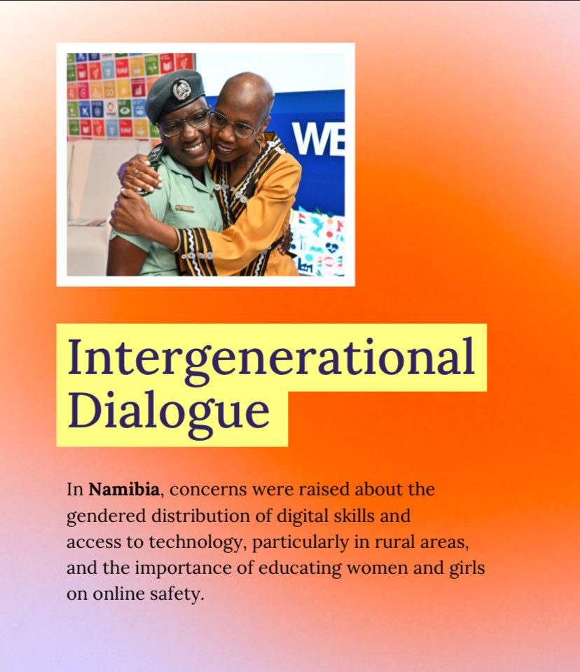 Just released: Results of @UN's landmark #WeTheWomen survey of 25k women in 185 countries.
In Namibia, participants also highlighted the gender digital divide.

Read the full report here: bit.ly/4aIvvpL
The future is female! 🇳🇦