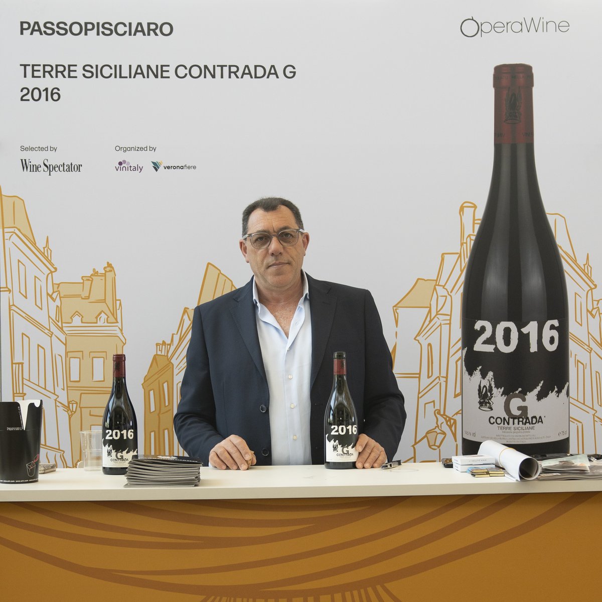 Here is the portrait of @Passopisciaro1, one of the great Italian producers selected by Wine Spectator for #OperaWine2024. During this year's Grand Tasting, they shared with guests their Terre Siciliane Contrada G 2016. Congratulations! #Vinitaly2024 #finestitalianwines