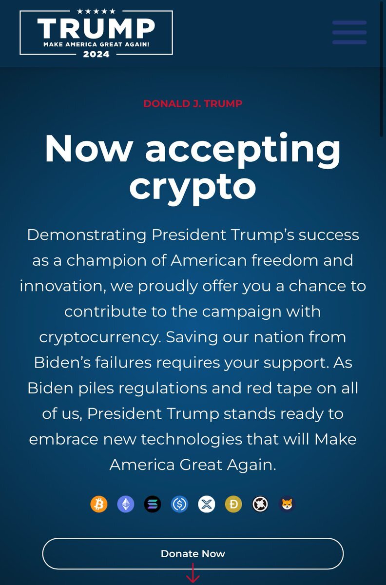 Remember Donald Trumps campaign accepts Dogecoin and other crypto currencies