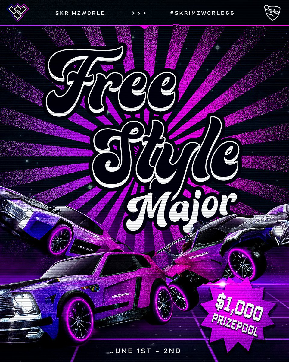 THE FREESTYLE MAJOR IS HERE! 

🗓 Sat 1st &amp; Sun 2nd June, 5pm AEST 
💰 $1,000 AUD 
🎙 Casted by <a href="/Jeblilah/">Jeblah</a> &amp; <a href="/bougeetv/">Bougee</a>
🔴 Live Twitch.tv/skrimzworld

➡️ More Info: Discord.gg/skrimzworld 

#SkrimzWorldgg #SW // #RocketLeague