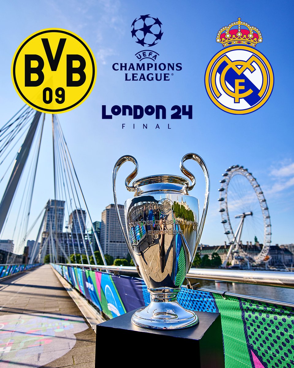 🔜 #UCLfinal 😍

#UCL | #BVBRMA | <a href="/BVB/">Borussia Dortmund</a> | <a href="/realmadriden/">Real Madrid C.F. 🇬🇧🇺🇸</a>