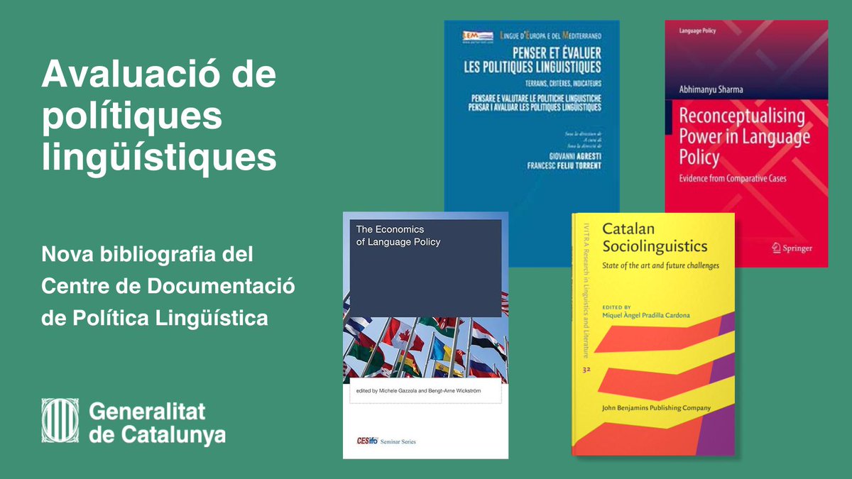 Avaluació de polítiques lingüístiques II (2016-2024)

📚 Nova bibliografia selectiva del Centre de Documentació de Política Lingüística

🔍 Consulta-la en línia

llengua.gencat.cat/ca/detalls/art…