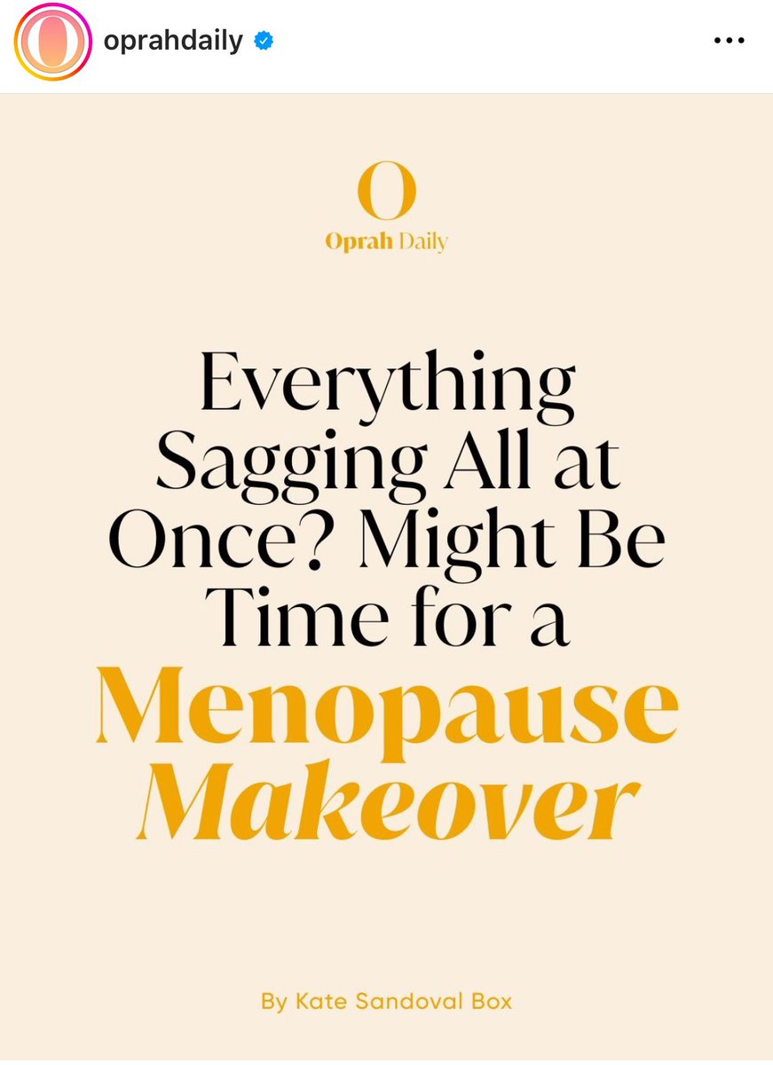 Normally I don’t speak out about botox, fillers & (expensive) cosmetic procedures for (midlife) women. But now I do. Because it’s on the insta of Oprah. I grew up with Oprah on television and learned so much about female empowerment, health & fitness cause of the show. But